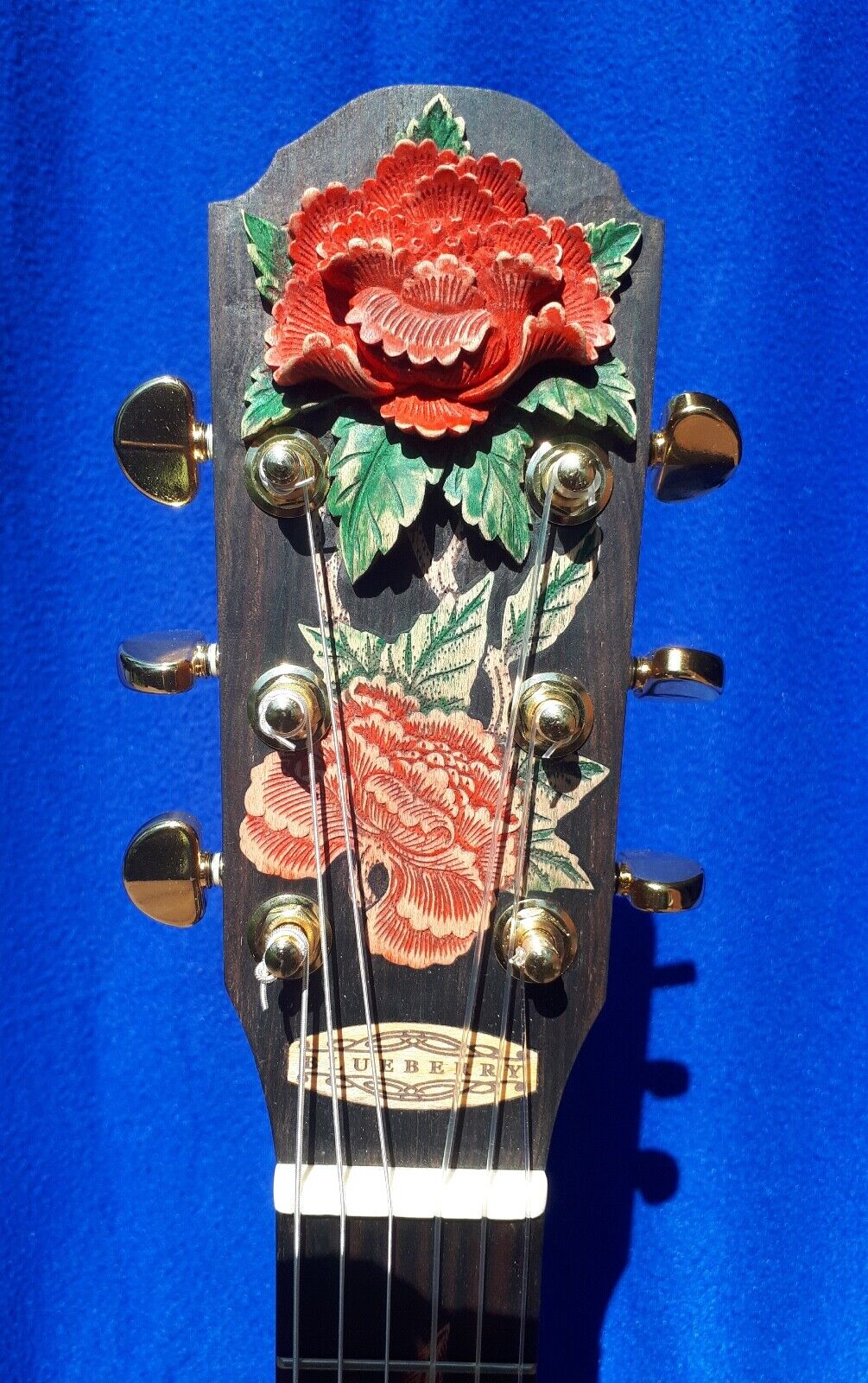 Blueberry Handmade Classical Nylon String Guitar Floral - Built to Order  90-Days - Blueberry Guitars