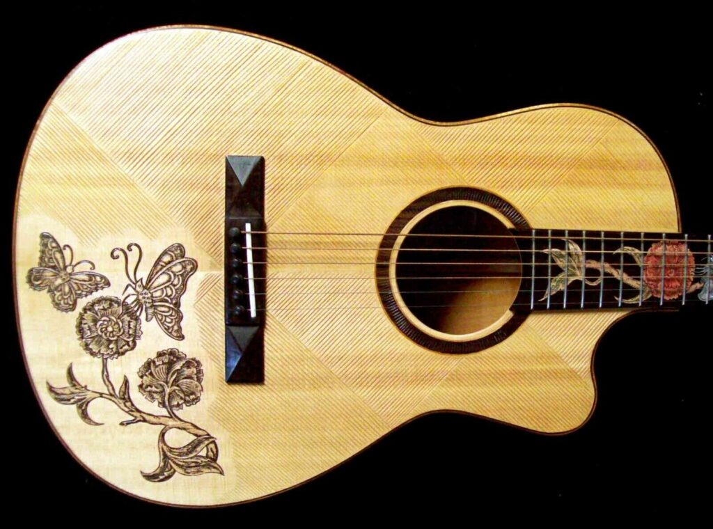 Blueberry Handmade Acoustic Guitar Parlor Size Built to Order in 80